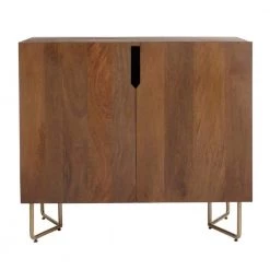 Haze Oak Finish Wood Cabinet with Brass Finish Metal Base (33 in. W x 29.75 in. H) by Home Decorators Collection