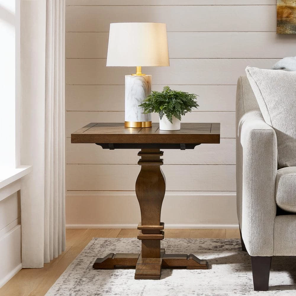 Eldridge - Pedestal End Table In Haze by Home Decorators Collection - Image 3