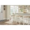 Dorsey Ivory Backless Wood Counter Stool with Woven Rush Seat by Home Decorators Collection