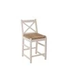 Dorsey Ivory Wood Counter Stool with Back and Woven Rush Seat by Home Decorators Collection