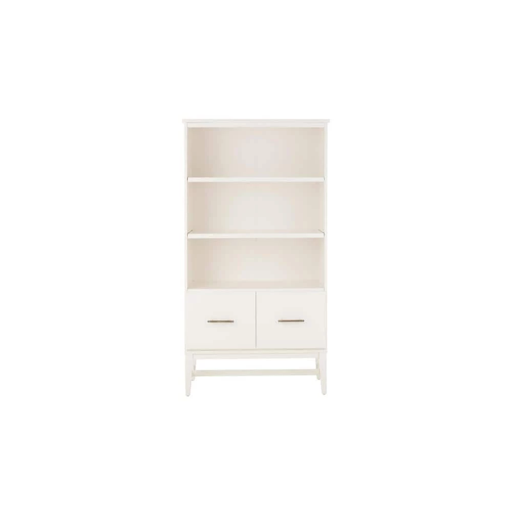 61.1 in. Ivory Wood 3-shelf Standard Bookcase with Adjustable Shelves by Home Decorators Collection