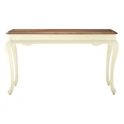 Provence 54 in. Ivory/Ash Brown Standard Rectangle Wood Console Table by Home Decorators Collection