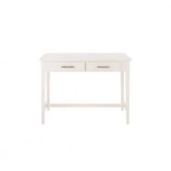 42 in. Rectangular Ivory 2 Drawer Writing Desk with Built-In Storage by Home Decorators Collection