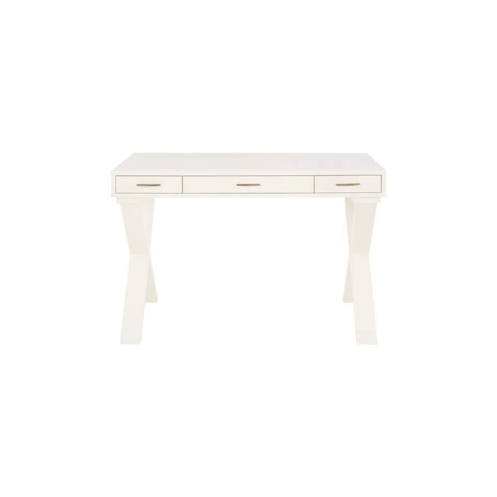 48 in. Rectangular Ivory 3 Drawer Writing Desk with Built-In Storage by Home Decorators Collection