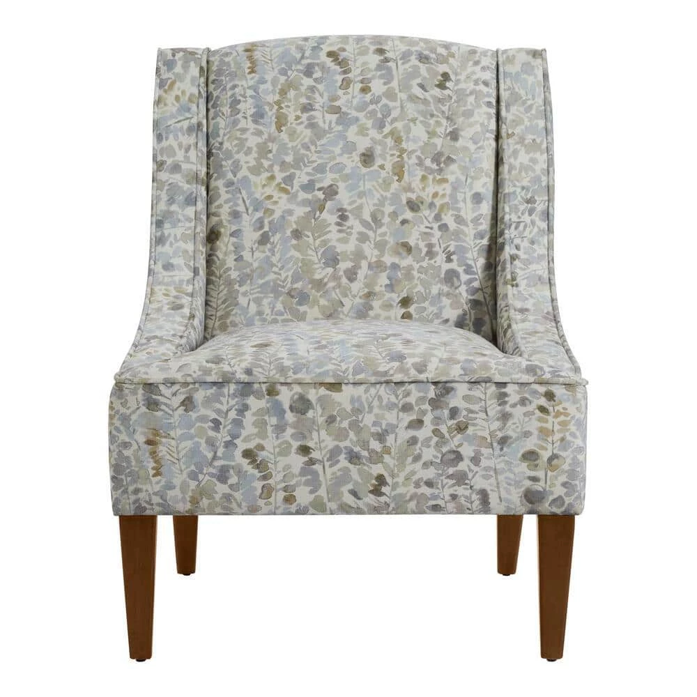 Leabury Classic Swoop Upholstered Accent Chair in Leaf Print (28" W) by Home Decorators Collection