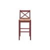 Dorsey Mason Red Wood Bar Stool with Back and Woven Rush Seat by Home Decorators Collection