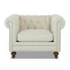 Blakely Max Buff Natural Tweed Fabric Chesterfield Chair by Home Decorators Collection