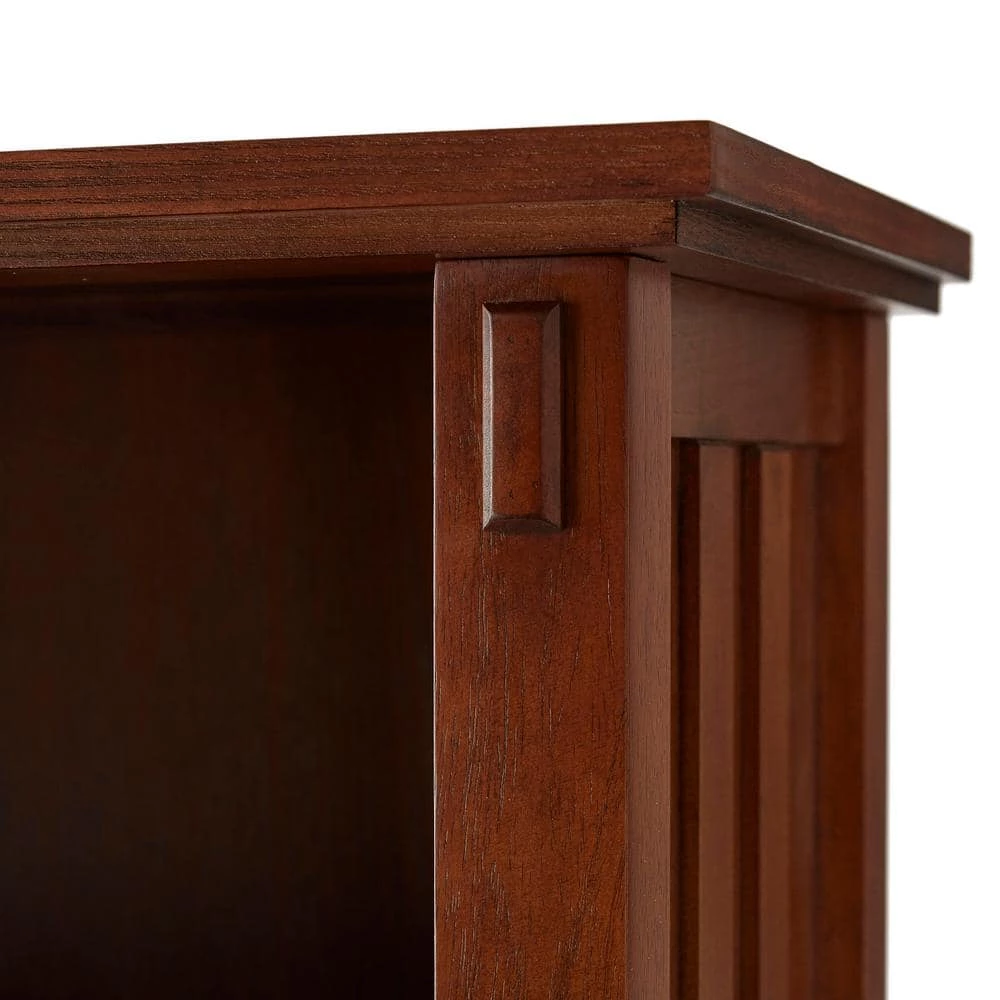 69 in. Medium Oak Wood 8-shelf Standard Bookcase with Adjustable Shelves by Home Decorators Collection - Image 5