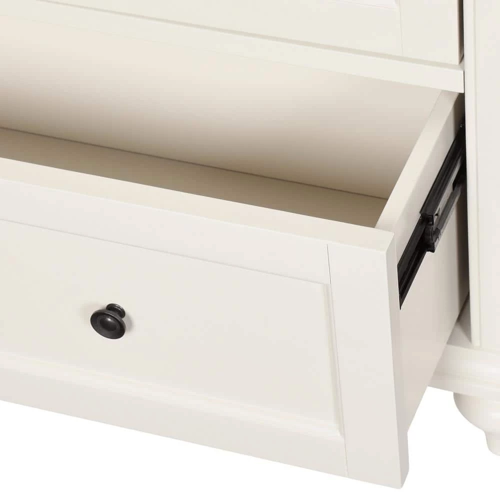 Hamilton 72 in. Polar White 4-shelf Bookcase with 2-Doors by Home Decorators Collection - Image 3