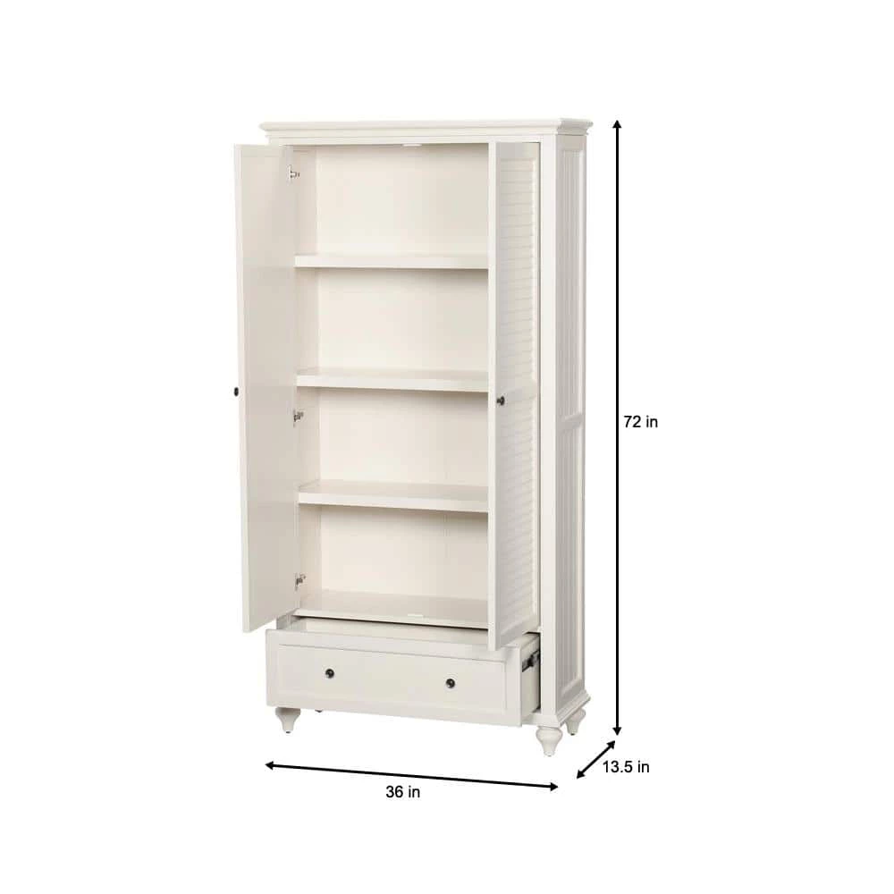 Hamilton 72 in. Polar White 4-shelf Bookcase with 2-Doors by Home Decorators Collection - Image 2