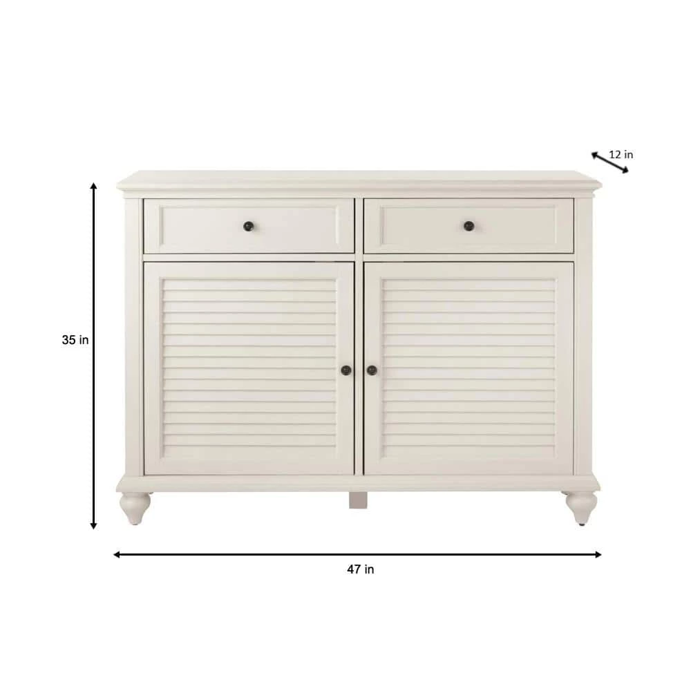 Hamilton 47 in. Polar White Wood Console Table with Drawers by Home Decorators Collection - Image 2