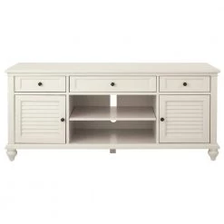 Hamilton 59 in. Polar White 3-Drawer TV Stand by Home Decorators Collection