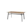 Halford Pecan Brown Finish Rectangular Dining Table for 6 with Black Metal Base (68.9 in. L x 29.92 in. H) by Home Decorators Collection