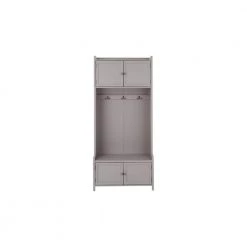 Wolcott Riverbed Brown Wood Hall Tree with Bench and Storage (32 in. W x 72 in. H) by Home Decorators Collection