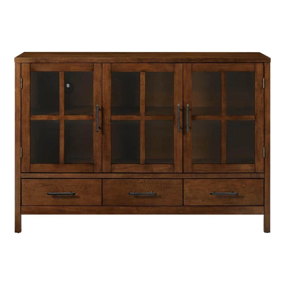 Woodlin Sable Brown Buffet with Glass Door by Home Decorators Collection - Image 5