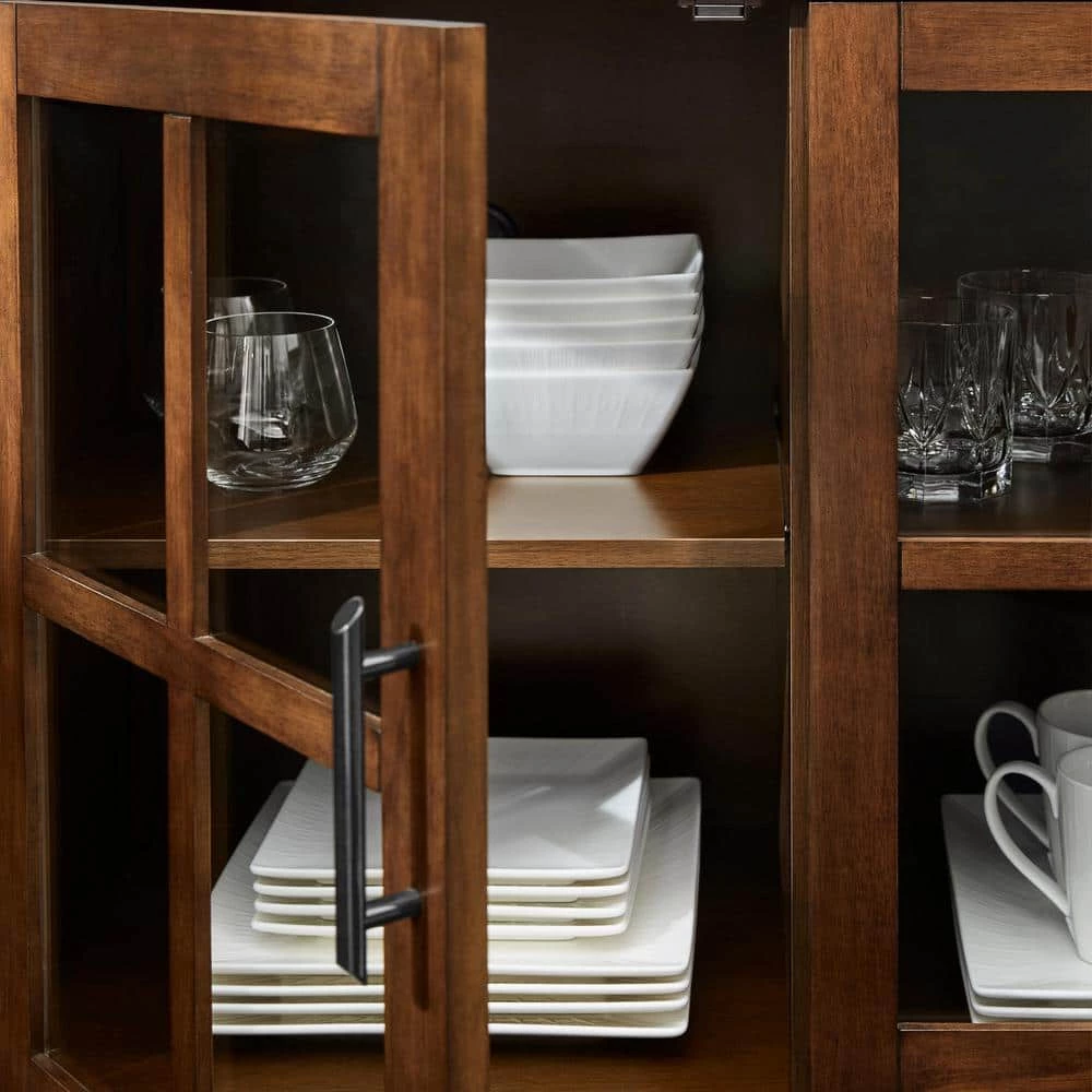 Woodlin Sable Brown Buffet with Glass Door by Home Decorators Collection - Image 3