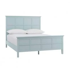 Beckley Seabreeze Green Wood King Bed with Grid Back (80.7 in W. X 54 in H.) by Home Decorators Collection