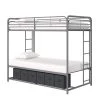 Bellona Silver Twin/Twin Bunk Bed with Storage Bin by DHP
