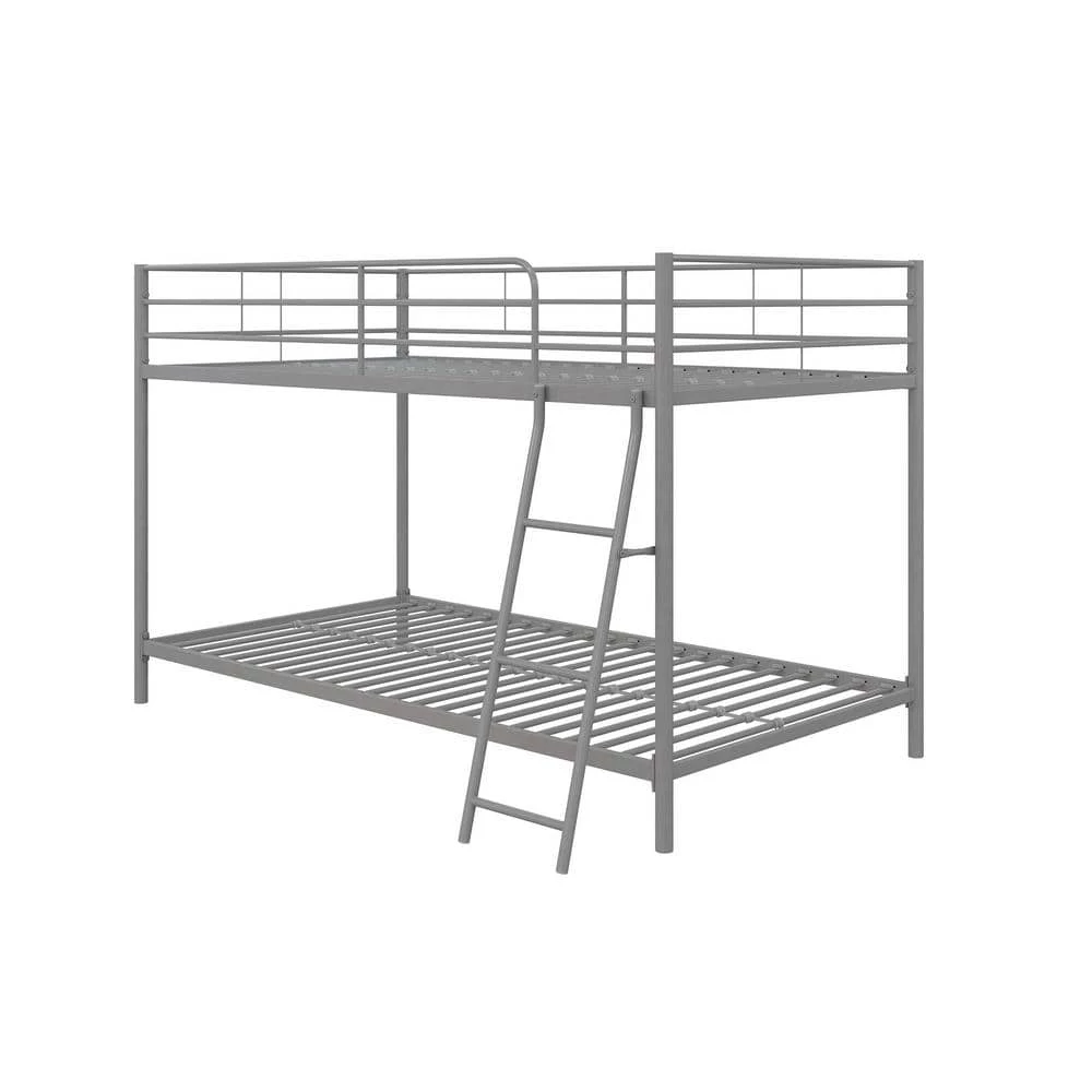 Fulton Silver Metal Twin Over Twin Bunk Bed by DHP - Image 5