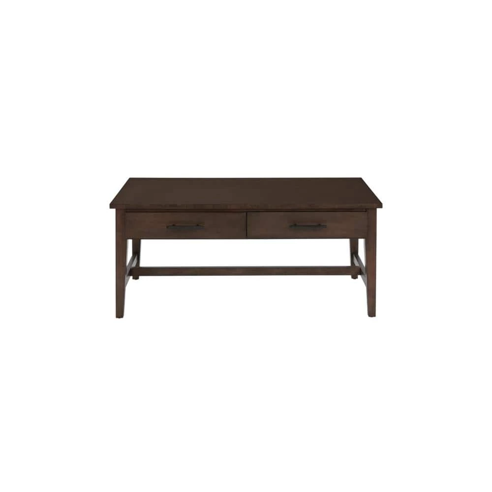Bellamy 42 in. Smoke Large Rectangle Wood Coffee Table with 2-Drawers by Home Decorators Collection