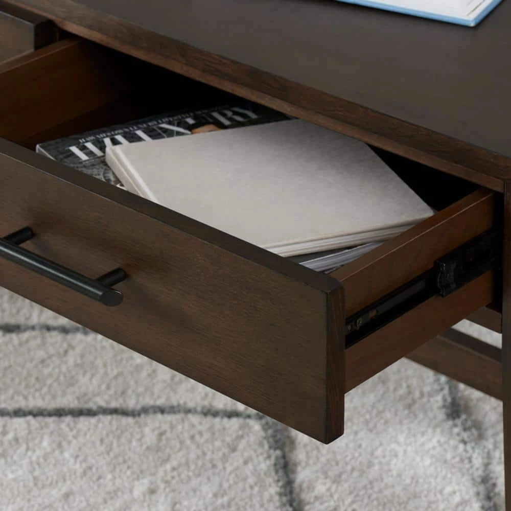 Bellamy 42 in. Smoke Large Rectangle Wood Coffee Table with 2-Drawers by Home Decorators Collection - Image 6