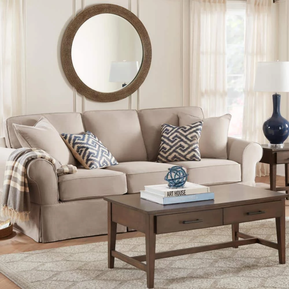 Bellamy 42 in. Smoke Large Rectangle Wood Coffee Table with 2-Drawers by Home Decorators Collection - Image 4