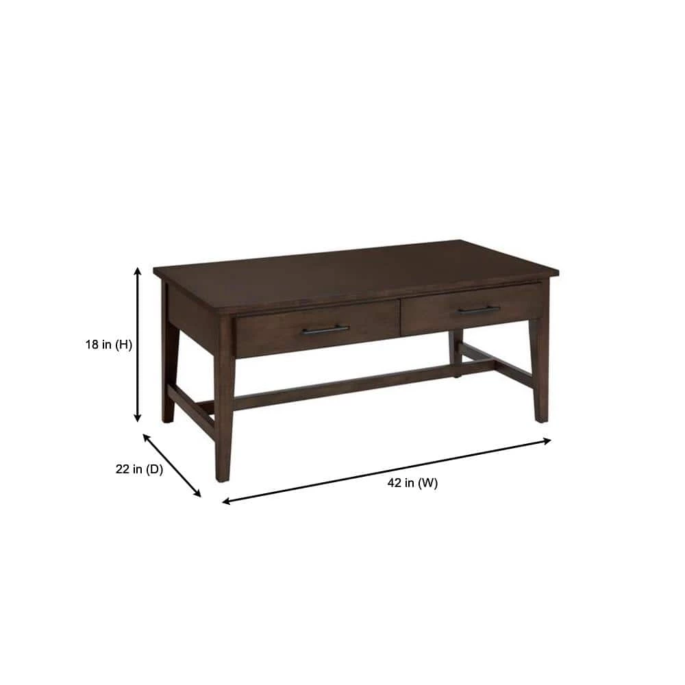Bellamy 42 in. Smoke Large Rectangle Wood Coffee Table with 2-Drawers by Home Decorators Collection - Image 2