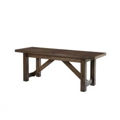 Plum Hill Smoke Brown Wood Backless Dining Bench (49 in. W x 18 in. H) by Home Decorators Collection