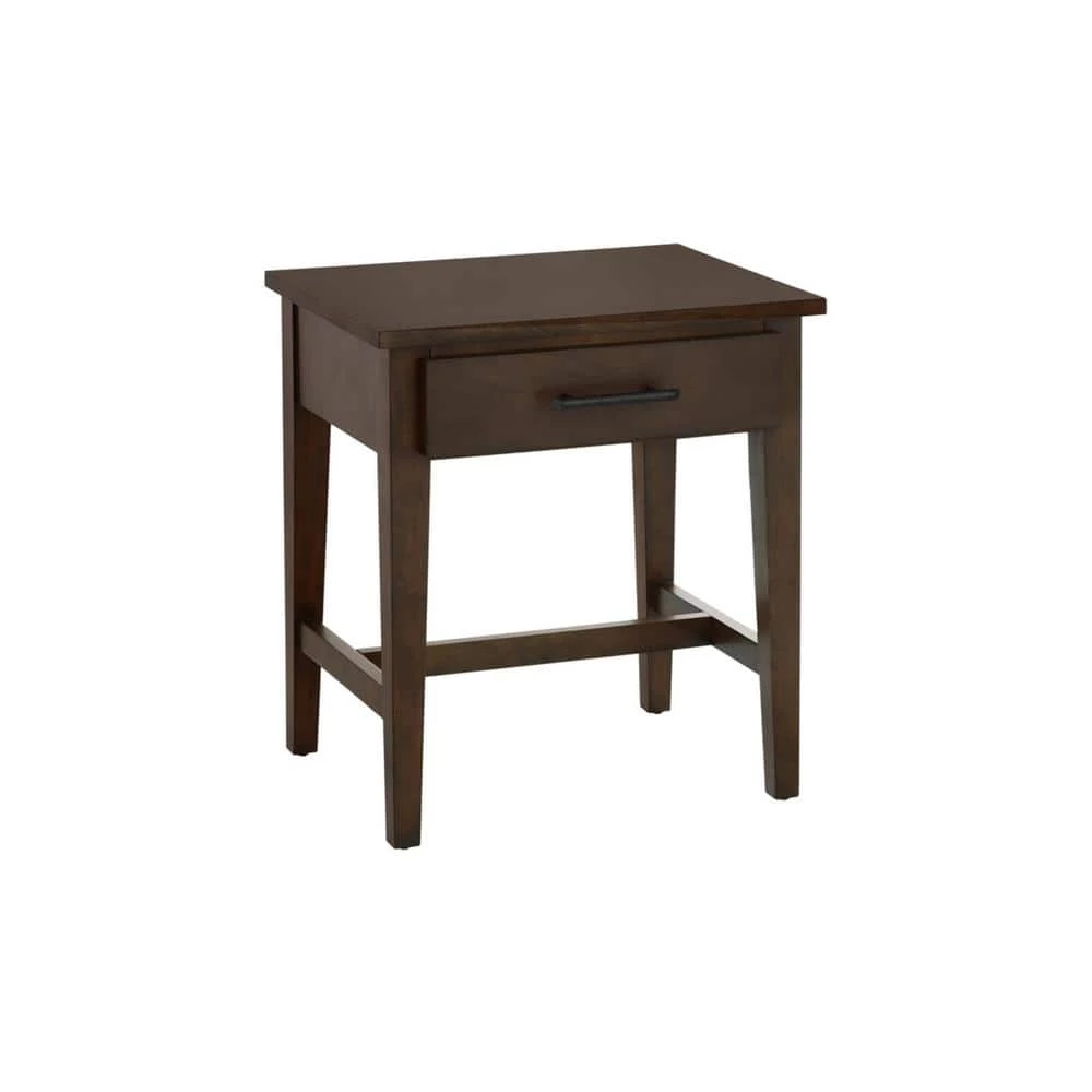 Bellamy Rectangular Smoke Brown Wood 1 Drawer End Table (20 in. W x 22 in. H) by Home Decorators Collection - Image 6