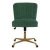 Azria Verdite Green Velvet Office Chair with Brass Wheeled Base by Home Decorators Collection