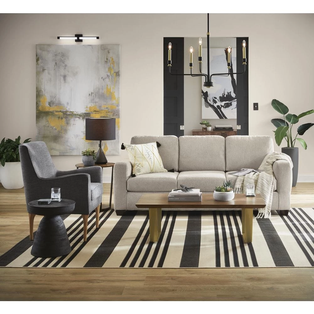 Wimberly 48 in. Walnut/Brass Large Rectangle Wood Coffee Table with Metal Base by Home Decorators Collection - Image 7