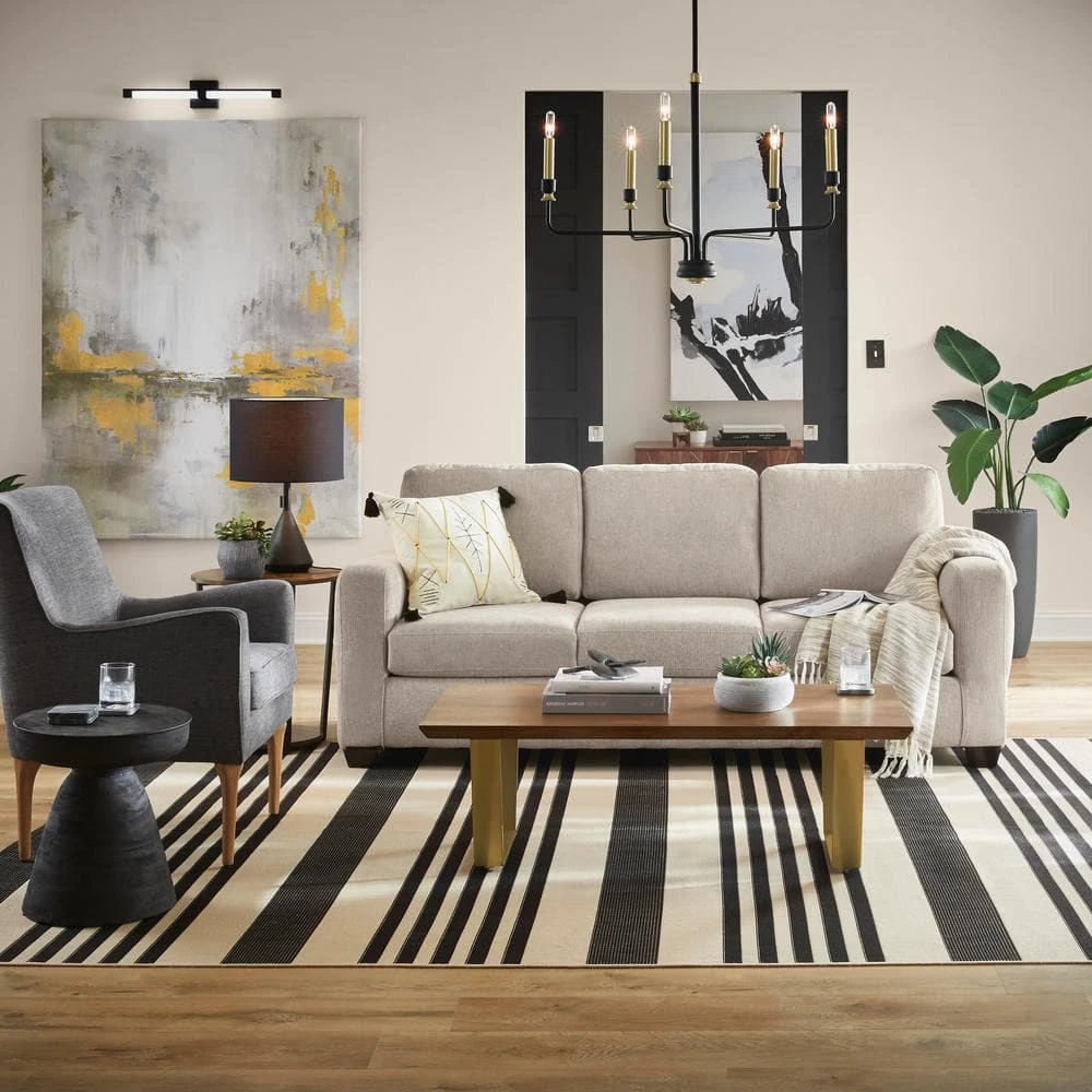 Wimberly 48 in. Walnut/Brass Large Rectangle Wood Coffee Table with Metal Base by Home Decorators Collection - Image 4