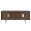 54 in. Mid-Century Modern Walnut Media Cabinet with Gold Metal Accents by Home Decorators Collection