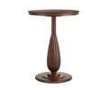 Round Walnut Finish Wood Accent Table with Detailed Pedestal (16 in. W x 21.5 in. H) by Home Decorators Collection