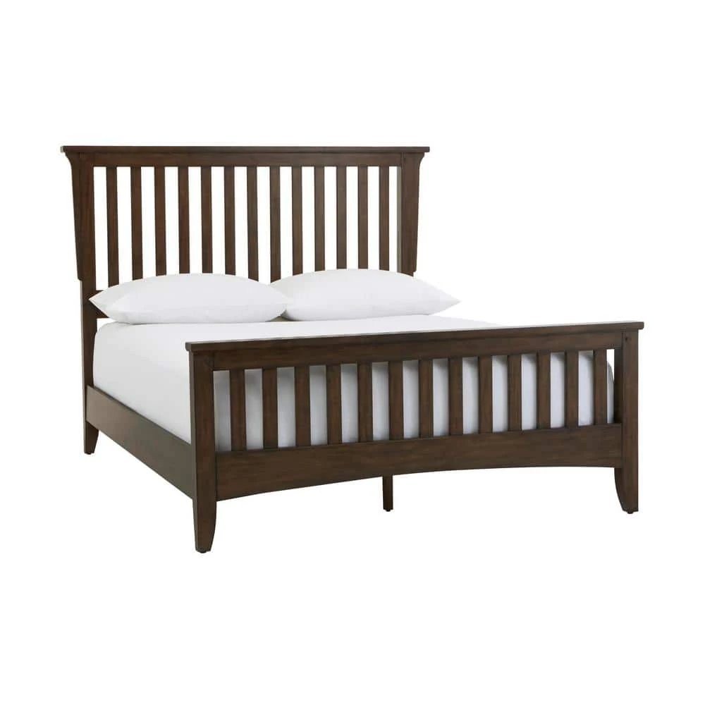 Abrams Walnut Finish King Mission Style Bed (85 in. W x 54 in. H) by Home Decorators Collection