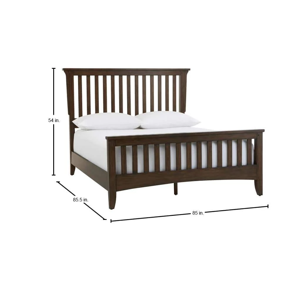 Abrams Walnut Finish King Mission Style Bed (85 in. W x 54 in. H) by Home Decorators Collection - Image 2