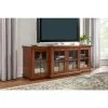 Edenridge Walnut Finish Wood TV Stand with Glass Windowpane Doors (62 in. W x 24.38 in. H) by Home Decorators Collection