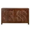 Palmeadow Walnut Carved 4-Door Dresser (36 in. H x 62 in. W x 18 in. D) by Home Decorators Collection