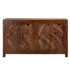 Palmeadow Walnut Carved 4-Door Dresser (36 in. H x 62 in. W x 18 in. D) by Home Decorators Collection