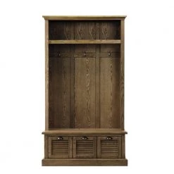 Shutter Weathered Oak 42" W Hall Tree with Drawers by Home Decorators Collection