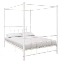Mia White Canopy Full Bed by DHP