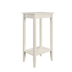 Rikki 16 in. W White Wood Tall End Table by DHP