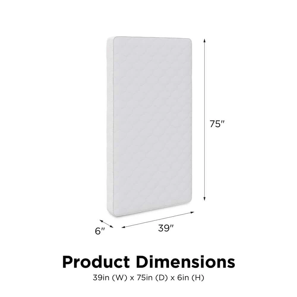 Sleep 6 in. Firm Thermobonded High Density Polyester Fill Tight Top Twin Size Mattress by DHP - Image 3