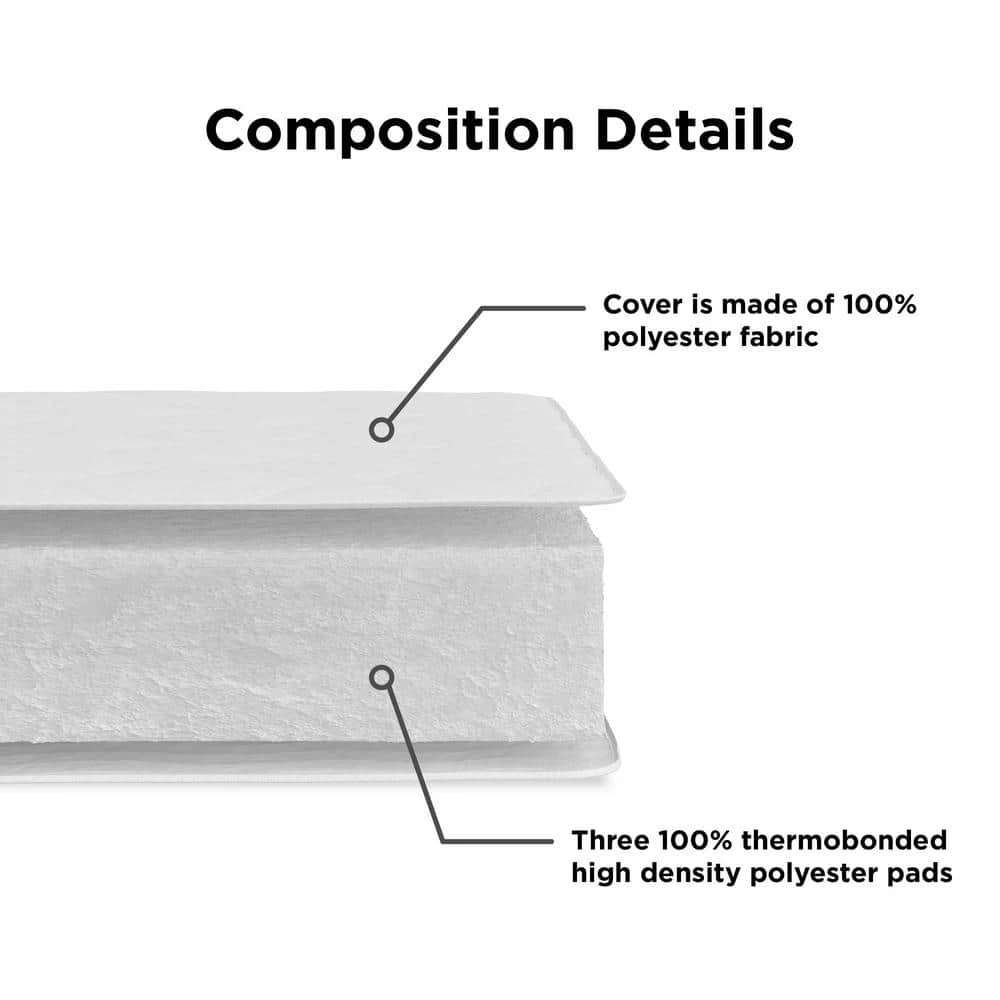 Sleep 6 in. Firm Thermobonded High Density Polyester Fill Tight Top Twin Size Mattress by DHP - Image 2