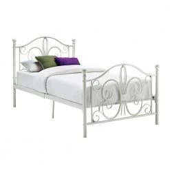 Bombay White Twin Bed Frame by DHP