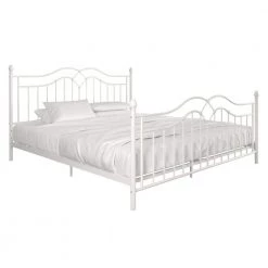 Tatiana White King Size Bed Frame by DHP