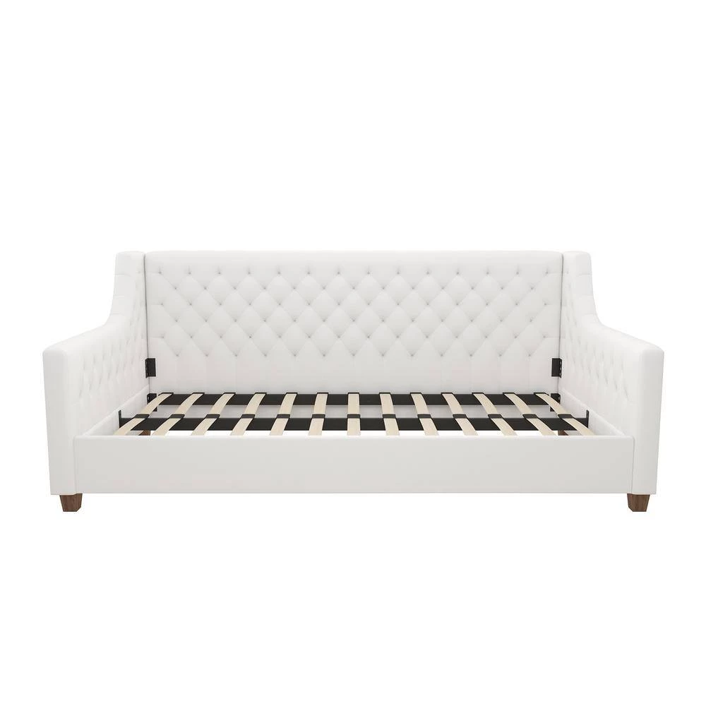 Jenna White Faux Leather Upholstered Twin Daybed by DHP - Image 7