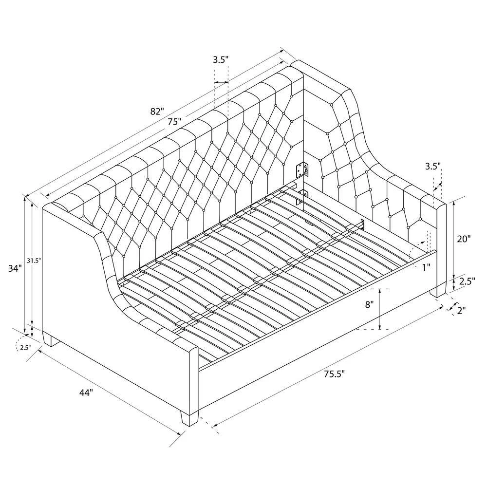Jenna White Faux Leather Upholstered Twin Daybed by DHP - Image 10