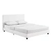 Celia White Faux Leather Upholstered Queen Size Bed by DHP