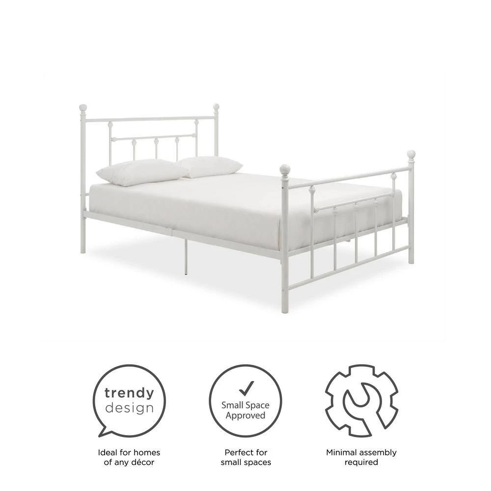 Mia White FullMetal Bed Frame by DHP - Image 9